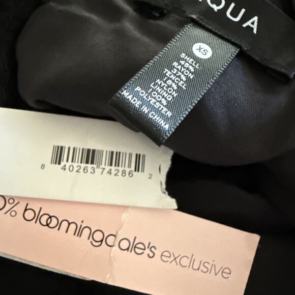 AQUA Crinkle Smocked Maxi Dress Women's XS Black Square Neck Side Zip Closure - Picture 5 of 6